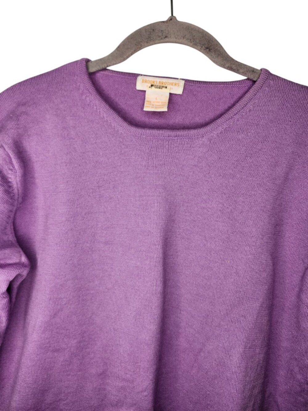 Brooks Brothers Purple 100% Merino Wool Pullover Sweater Size Large - Picture 3 of 7